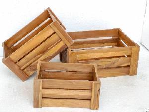 Rectangular Teak Wood Bin