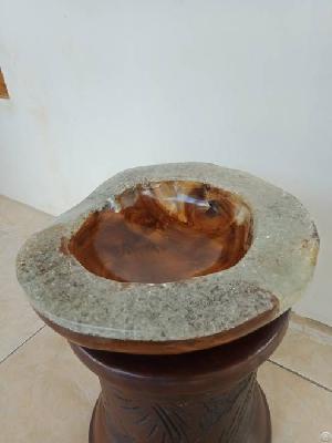 Resin Natural Teak Bowl
