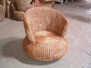 Round Rattan Armchair