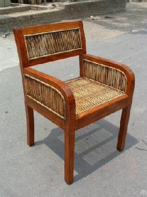 Solid Wood Dinning Chair Combine With Rattan