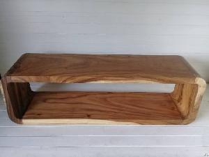 suar solid wood floor shelf coffee table storage
