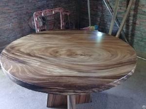 suar wood round table