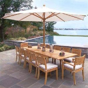 Teak Garden Set With Umbrella