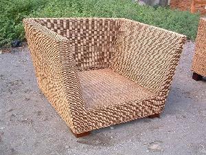 Trapezoid Rattan Armchair