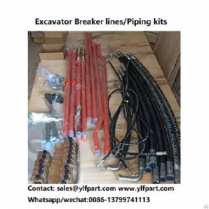 Excavator Auxiliary Circuit Hydraulic Piping Kits Breaker Hammer Pipelines Cat E374 E336 E307 E325