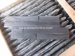 Cheap Natural Black Slate Stone Veneer Z Wall Cladding From Slateofchina