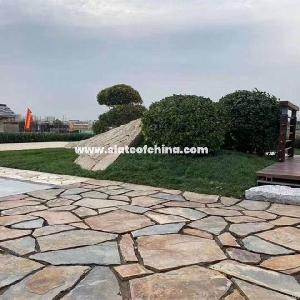 Multicolor Rusty Slate Irregular Random Flagstones, Crazy Stone Patio