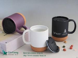 11oz cork bottom ceramic coffee mug lid factory