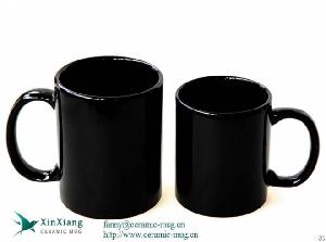 Custom Black Color Glazed Stoneware Ceramic Mugs Big And Tall