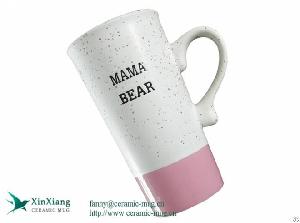 tall 16oz ink dot stoneware coffee mug engraved logo