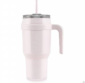 vacuum insulated stainless steel mug handle straw