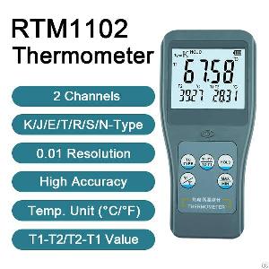 Two Channels Thermocouple Thermometer With 0.01 Resolution Rtm-1102