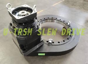 Precision Spur Gear Slewing Drive 0655 With 3-stage 200 Ratio Reducer For Automatic Line