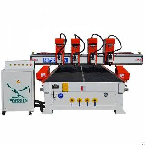 Cnc Router Machine With 4 Independent Spindle Heads