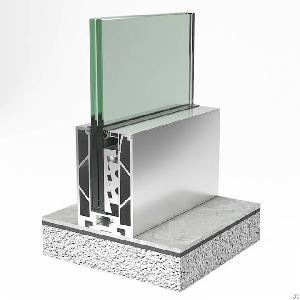 Laminated Glass Railing Aluminum Base Shoe Glass