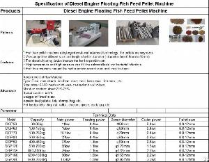 Diesel Engine Floating Fish Feed Pellet Machine Is Widely Used For Producing Variety Materials Into