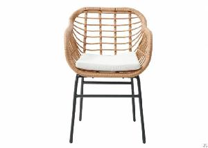 Outdoor Modern Iron Kd Dining Chair With Pe Rattan