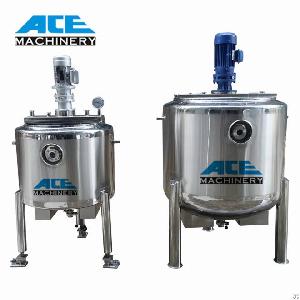 stainless steel mixing tank jacket gel liquid cosmetic detergent food heating mixer