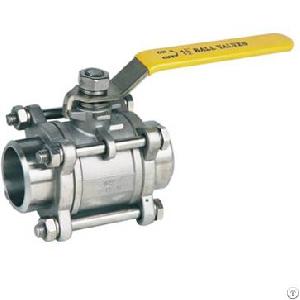 Ss304 Stainless Steel Handle With Locking Internal Thread Bspp Bspt Npt 2pc Ball Valve