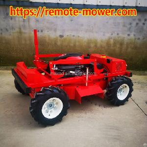 gasoline remote control lawn mower cuttimg grass