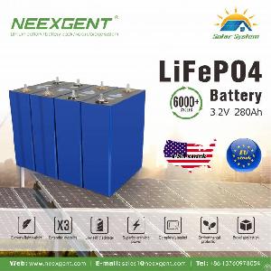 Neexgent Rechargeable 2pcs Grade A 280ah Lifepo4 Cells 3.2v Lifepo4 280ah Battery Cell