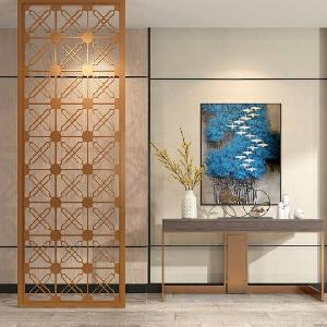 gold metal room divider