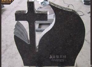 Black Granite Custom Cross Tombstone