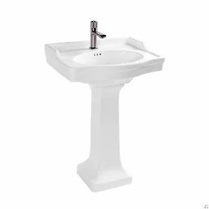 modern 24 inches 62 cm bathroom rectangle vitreous ceramic backsplash pedestal sink