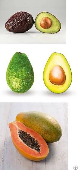 Avocado And Papaya Fruits