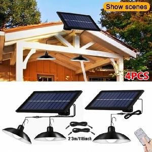 solar pendant light outdoor waterproof led lamp head chandelier decorations rc