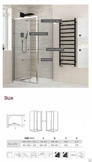 wall adjacent folding door shower enclosure
