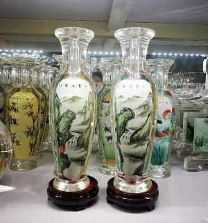 Hand Inside Painted Glass Vases