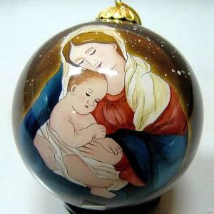 Hand Painted Glass Christmas Tree Ornaments