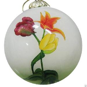 hand painted glass christmas ball