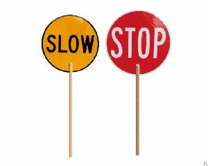 Traffic Control Stop Slow Sign