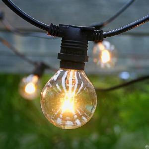 outdoor commercial string light g40 clear globe bulbs 29 ft