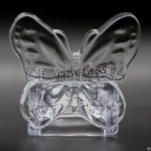 butterfly glass tealight candle holder