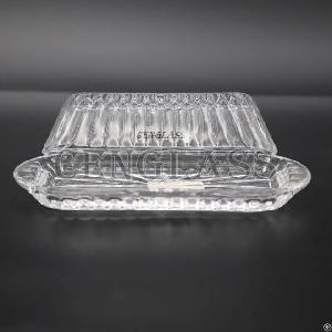 glass tableware clear butter dish