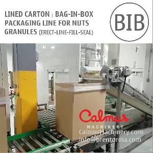 Bag In Box Forming Filling Sealing Line For Packaging Nuts Granules