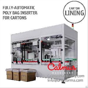 bag inserter machine placing liner carton box