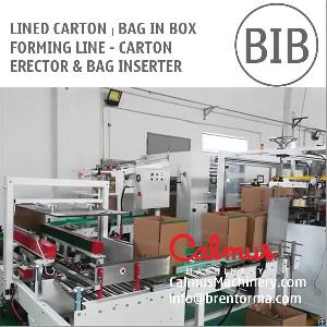 Carton Erector And Bag Inserter Lined Carton Bag In Box Forming Line