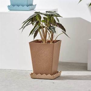 artificial decorative indoor rectangular plastic flower pot