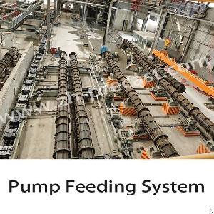 pump feeding system precast concrete piles manufacturing