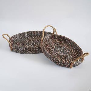 oval seagrass woven tray handle vietnam hp t013