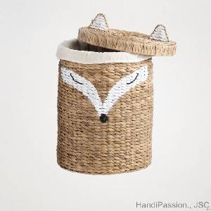 Water Hyacinth Fox Shaped Woven Basket Laundry Storage Vietnam Handicraft Manufacturer Hp B069