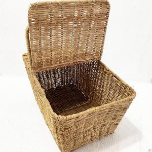 wicker buff rattan woven picnic basket lids handles manufactured vietnam hp b067