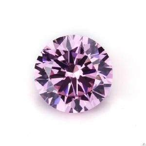 round brilliant cut pink cubic zirconia