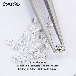 Melee Diamond 0.003ct To 0.15ct 0.8mm To 3.4mm Round Brilliant Cut Hpht Lab Grown Diamond
