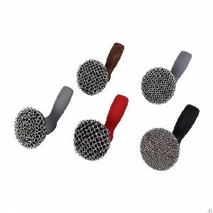 Stainless Steel Cast Iron Chainmail Scrubber With Handle