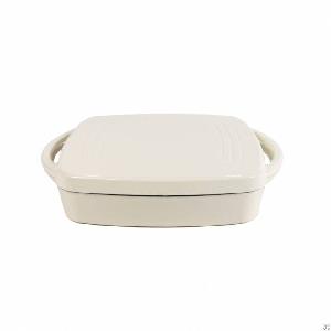 wholesale non stick enameled cast iron rectangular roaster